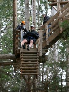Martin Johnson, England Rugby Team Manager zipping through the trees at Ziptrek Ecotours (2)